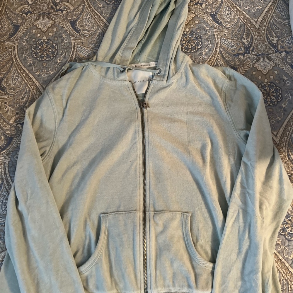 Victoria's Secret Mint Green Zip-Up Hoodie - Picture 2 of 4